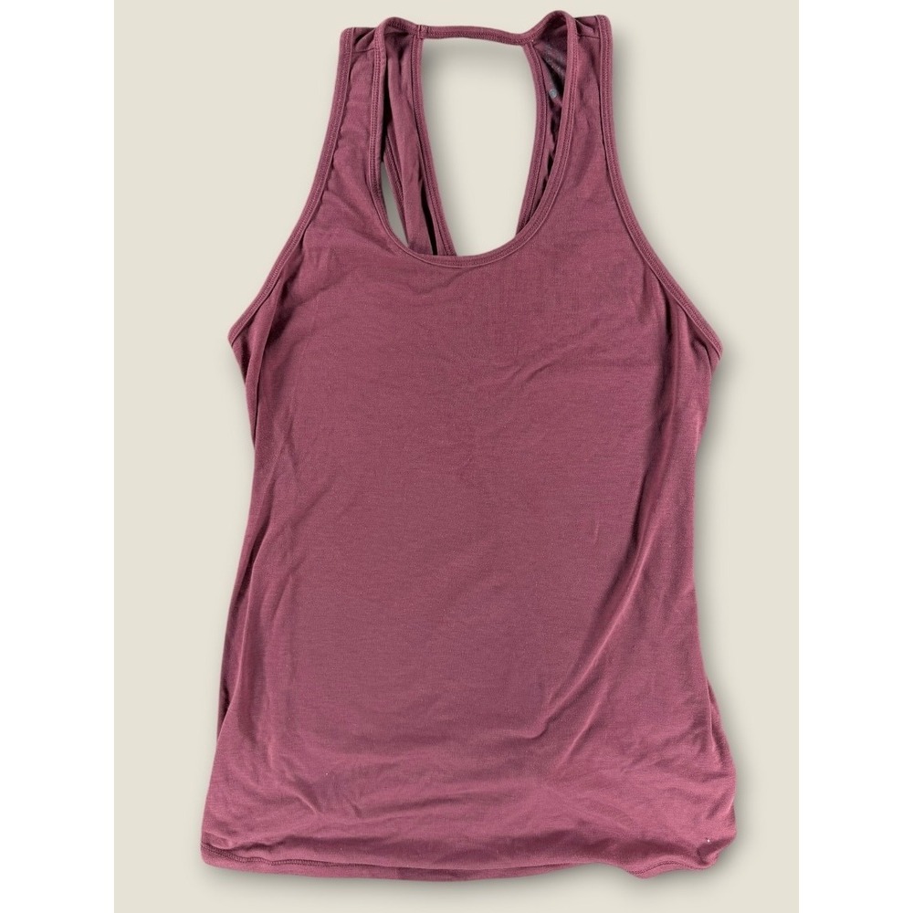 Athleta Womens Essence‎ Tie Back Tank Top Plum Burgundy Strappy Racerback Small